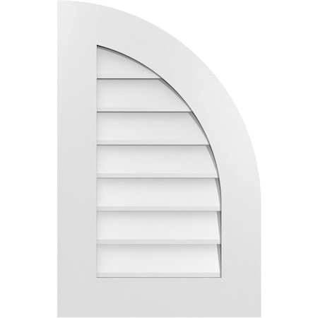 Ekena Millwork Quarter Round Top Right Surface Mount PVC Gable Vent w/ 3-1/2"W x 1"P Standard Frame, 18"W x 28"H GVPQR18X2801SN